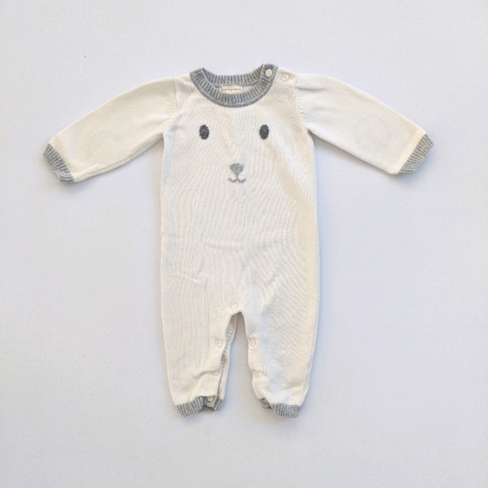 First Impressions 100% Cotton 3-6 Months Bunny Face Jumpsuit Gender Neutral